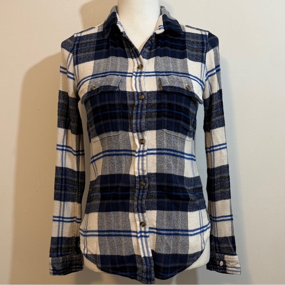 American Eagle “Ahh-Mazingly Soft” Blue Flannel Shirt — Size Small - Picture 2 of 9